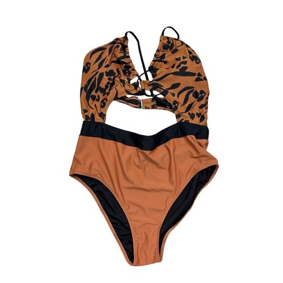 Brand be with Tags‎ Cupshe Brand Plunge Neckline Cut Out One Piece Swim Suit XL - Picture 7 of 13